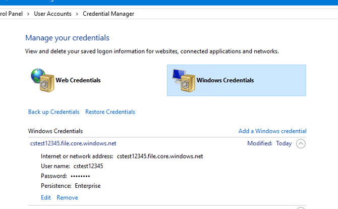 Azure Credentials Config