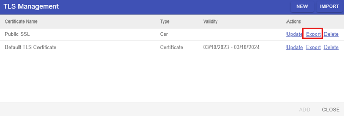 Certificate Export