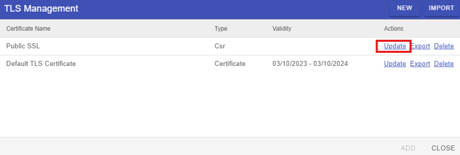 Certificate Update
