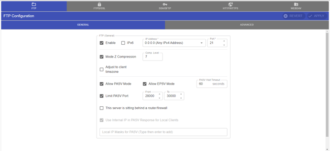 FTP Settings