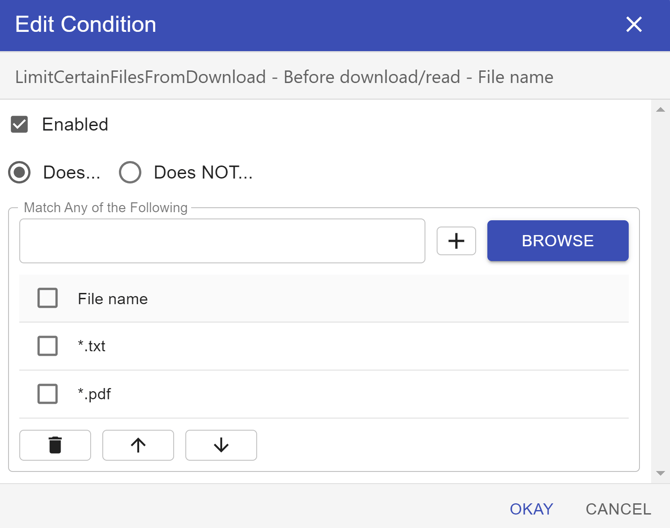 File Type Conditions