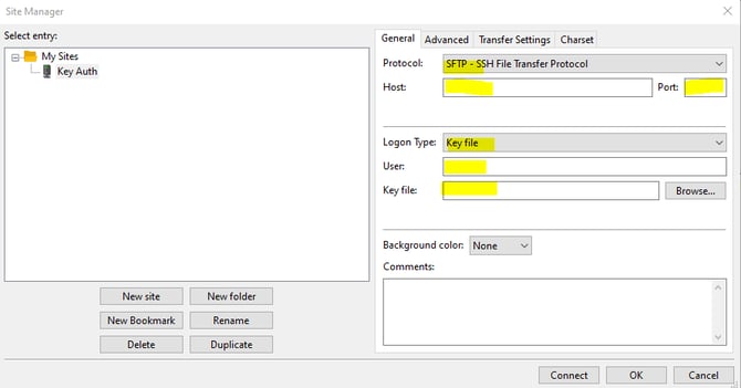 FileZillla Hostkey