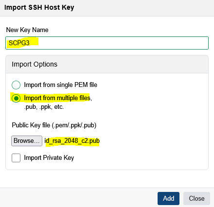 Import SSH Host Key