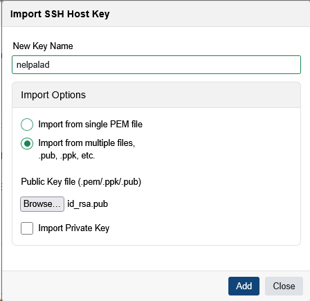 Import SSH Hostkey