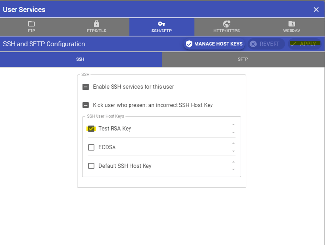 SSH User Services