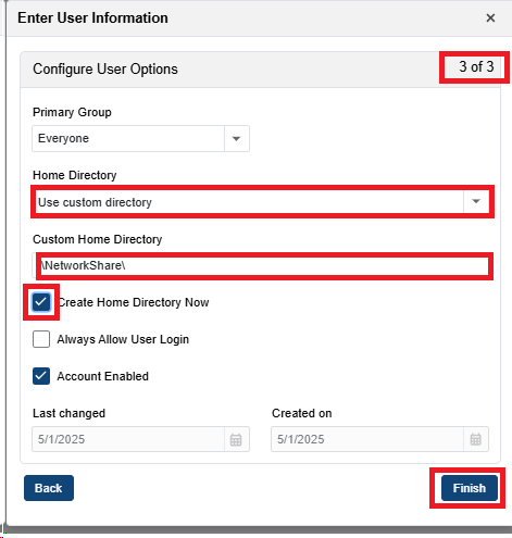 User Custom Homedir