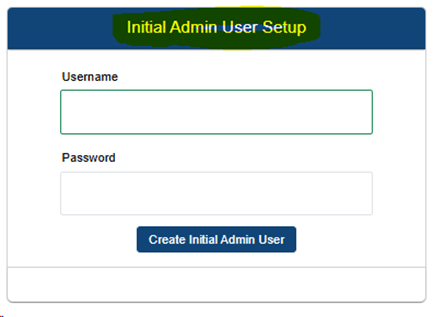 admin user setup